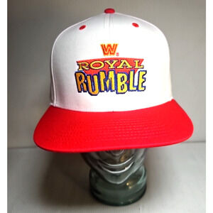 WWE Ripple Junction White/Red Royal Rumble Snapback Hat MINT